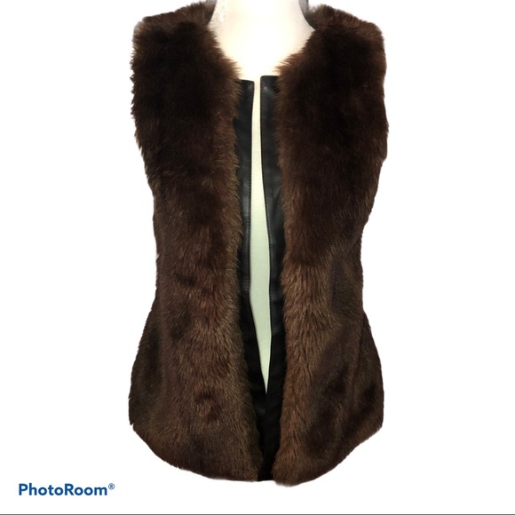 Sanctuary Jackets & Blazers - SANCTUARY CLOTHING VEST faux fur Size Small Brown